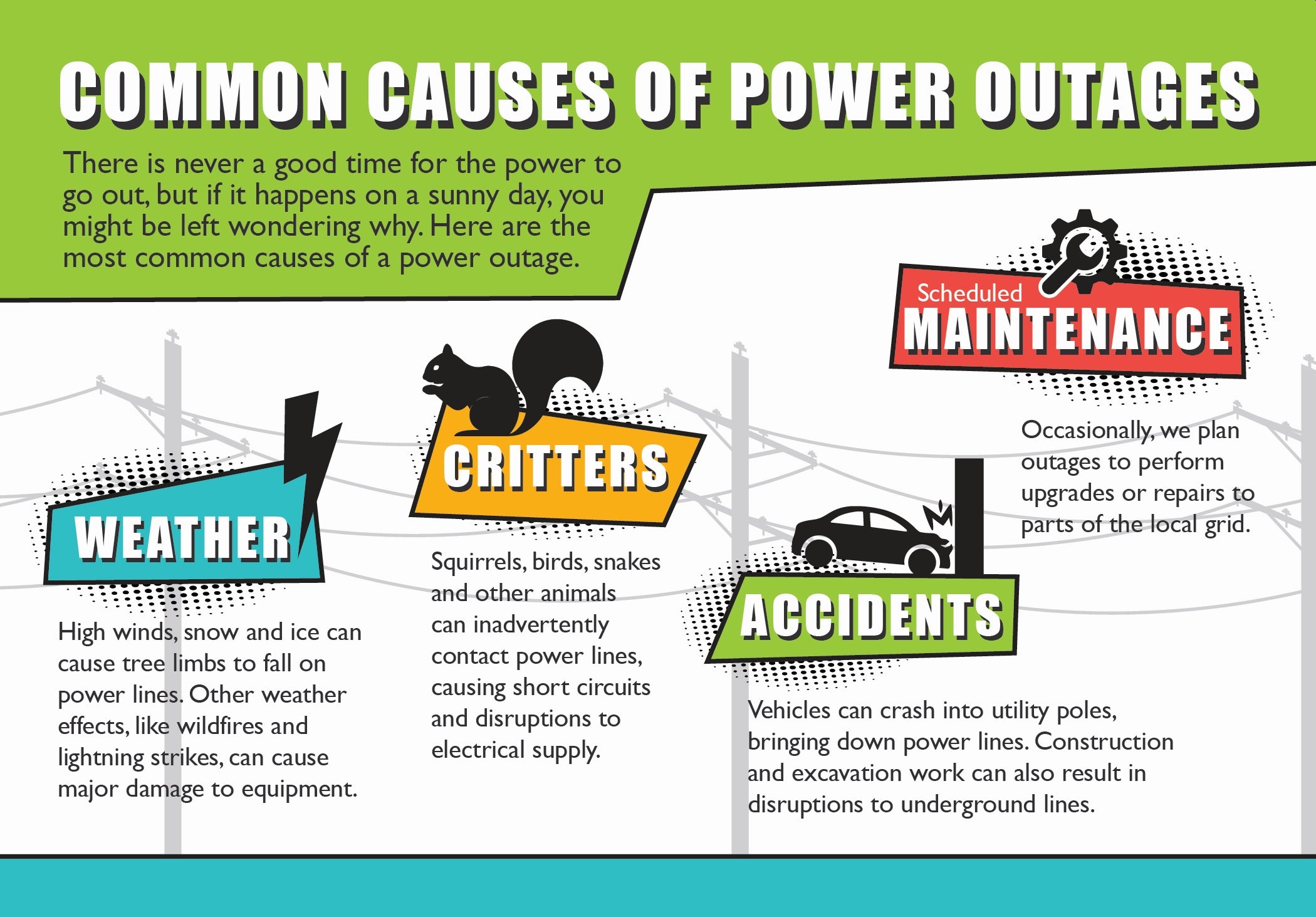 Causes of power outages.